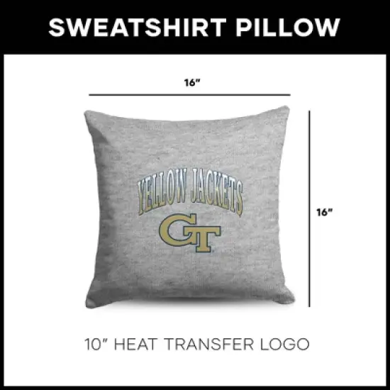 NCAA Georgia Tech Yellow Jackets 16" Heather Gray Sweatshirt Pillow image {4}