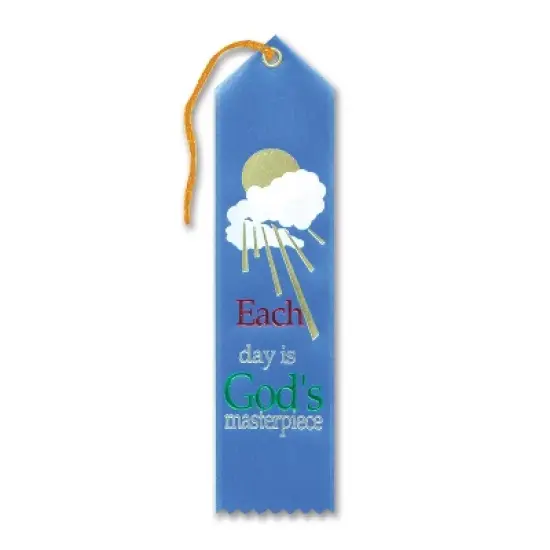 Beistle Each Day Is God's Masterpiece Ribbon, 2" x 8", (6/Pkg) Multicolored image {1}