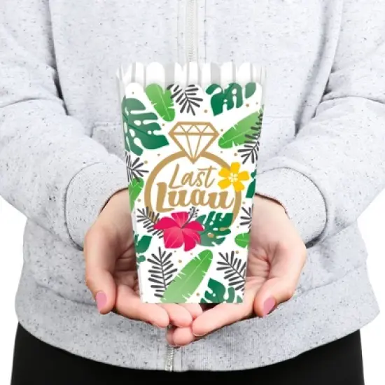 Big Dot of Happiness Last Luau - Tropical Bachelorette Party and Bridal Shower Favor Popcorn Treat Boxes - Set of 12 image {3}