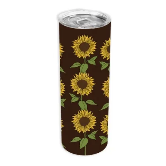 Elanze Designs Bright and Cheery Sunflower Pattern 20 ounce Stainless Steel Travel Tumbler with Lid For Your On The Go Beverages image {5}