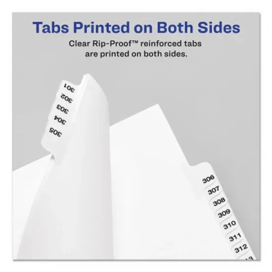 Avery Preprinted Legal Exhibit Side Tab Index Dividers, Avery Style, 25-Tab, 1 to 25, 11 x 8.5, White, 1 Set image {1}