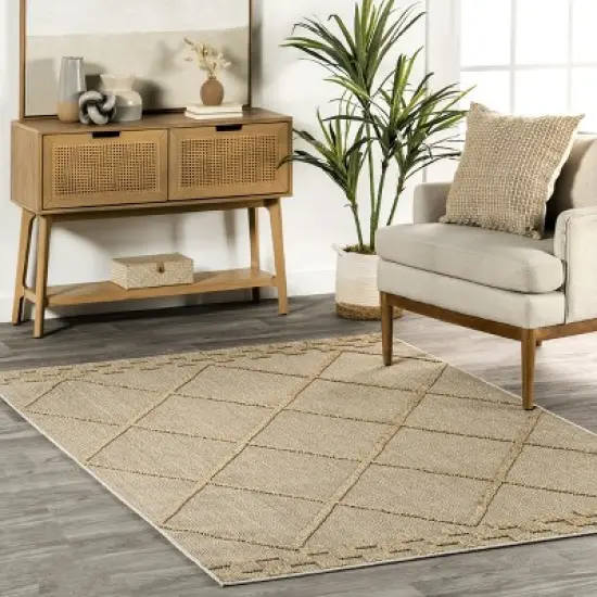 nuLOOM Rhode Raised Lattice Indoor/Outdoor Patio Area Rug image {1}