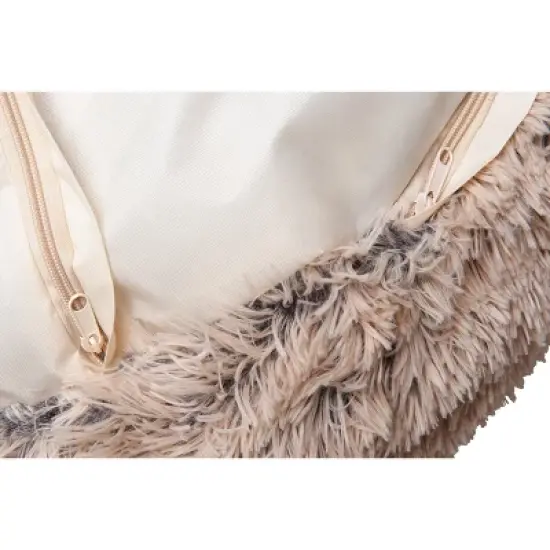 FurHaven Calming Cuddler Long Fur Donut Dog Bed image {2}