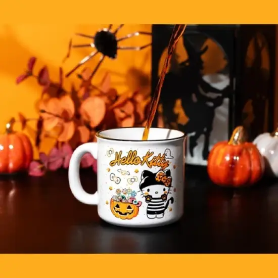 Silver Buffalo Sanrio Hello Kitty Halloween Trick-Or-Treat Ceramic Camper Mug | Holds 20 Ounces image {5}