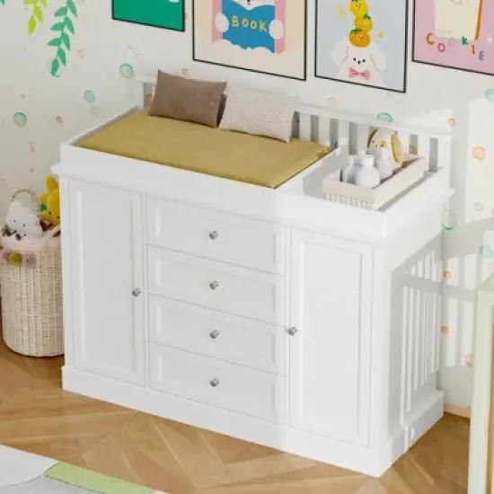 FUFU&GAGA Multi - Functional Changing Table Dresser: Ample Storage,Toxic - Free &ndash; Ideal for Baby Care image {3}