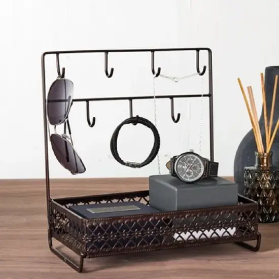 The Lakeside Collection Dresser Top Organizer with Hooks image {4}