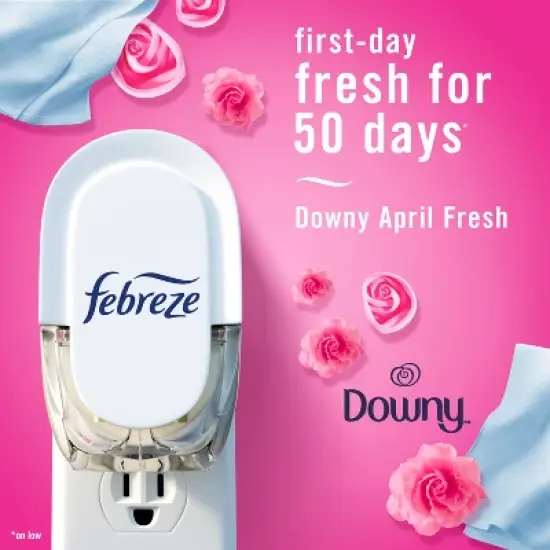 Febreze Odor-Fighting Fade Defy Plug Air Freshener Refill - Downy April Fresh - 0.87 fl oz/2pk image {3}