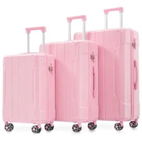 Sapphtopaz 3pcs Hardshell Luggage Sets ABS Lightweight Suitcase Durable Luggage Carry On Suitcase, Double Spinner Wheels (20" 24" 28") image {9}