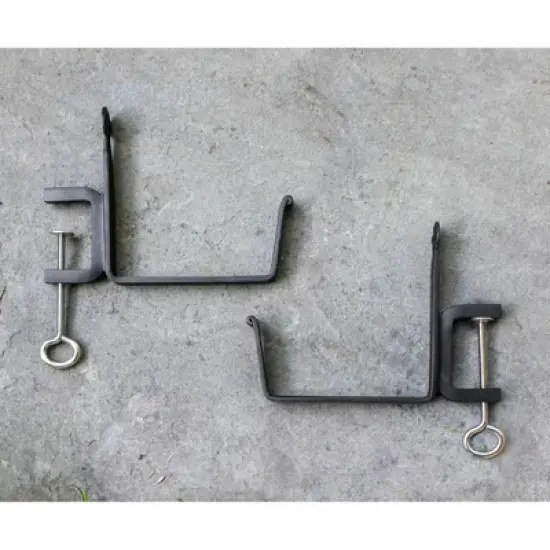 2pk 6" Steel Flower Box Clamp On Bracket - ACHLA Designs: Secure Deck Rail Mount, Easy Install image {3}