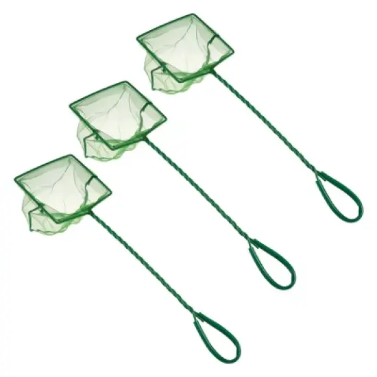Unique Bargains Aquarium Fish Net Aquarium Fish Tank Accessories Small Fish Fine Net Green 5'' 3Pcs image {6}