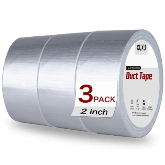 3 Pack Duct Tape Heavy Duty Waterproof, Strong Adhesive Silver Duct Tape Bulk for Indoor Outdoor Repairs image {6}
