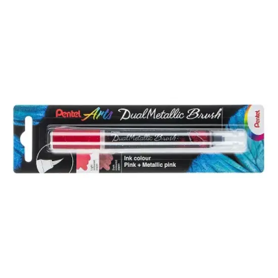 Pentel Arts DualMetallic Brush, Pink/Metallic Pink Ink image {1}