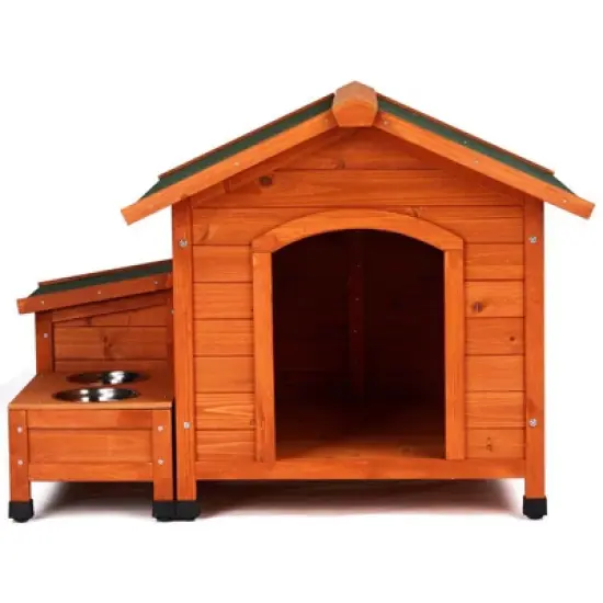 Karl Home Outdoor & Indoor Dog Kennel with 2 Bowls & Storage Box image {7}