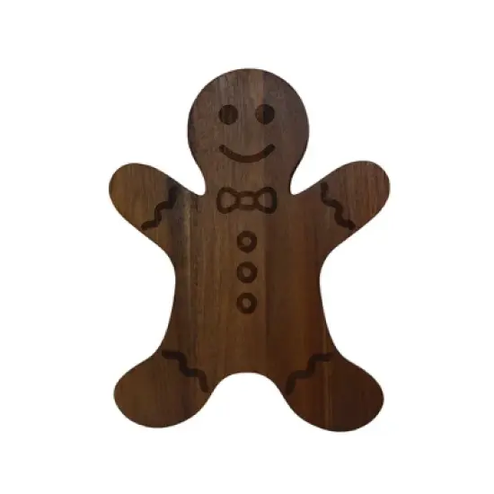 Slickblue Christmas Gingerbread Man Wooden Board &ndash; Acacia Wood for Charcuterie, Snacks, Desserts, 15" image {4}