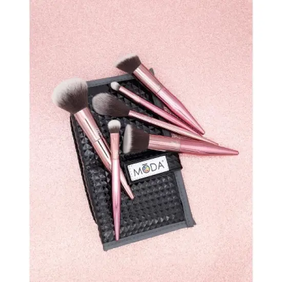 MODA Brush Limited Edition Rose Makeup Brush Set- 6pc image {2}