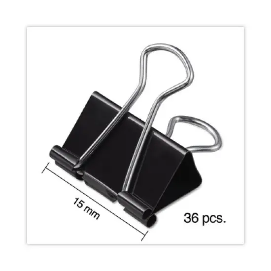 Universal Binder Clip Value Pack, Mini, Black/Silver, 36/Box image {4}