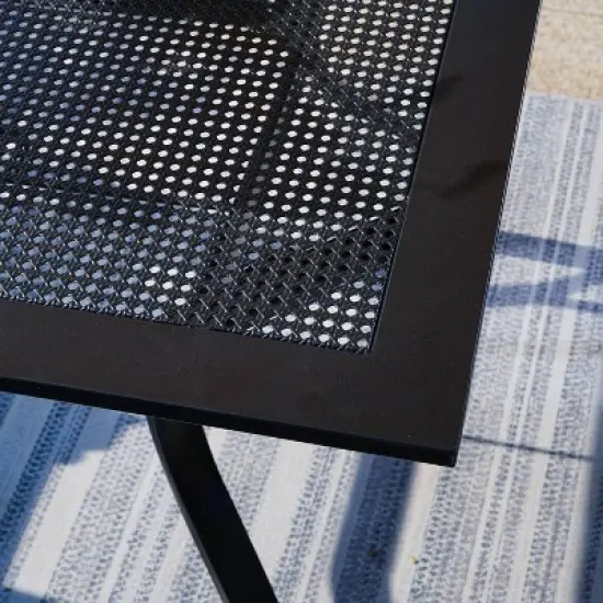 5pc Outdoor Dining Set with 37" Table & 4 Swivel Arm Chairs - Captiva Designs image {7}