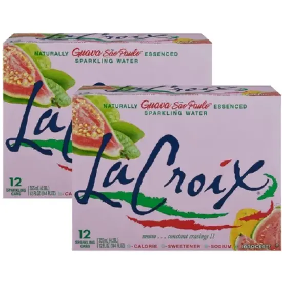 La Croix Guava Sao Paulo Sparkling Water - Case of 2/12 pack, 12 oz image {7}