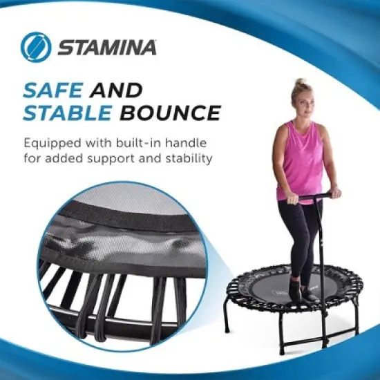 JumpSport Compact Round Lightweight 22 Pound Stable Bounce Home and Gym Fitness Indoor Mini Rebounder Trampoline for Adults, Black image {5}