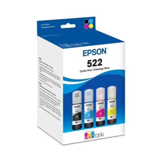 Epson 522 Combo-Pack Ink Bottles - Black Cyan Magenta Yellow (T522120-BCS) image {1}
