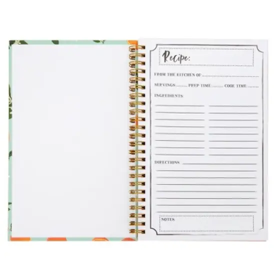 Pipilo Press Blank Recipe Book to Write Your Own Recipes, 120 Pages, Floral and Orange Theme, 5.5 x 8.5 In image {5}