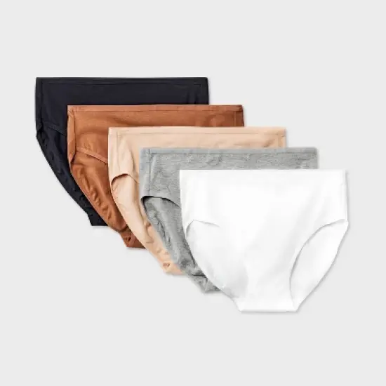 Women's 5pk Cotton Blend Briefs Underwear - Dealworthy&trade; Assorted Neutral image {3}