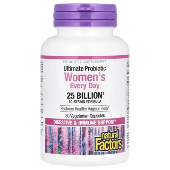 Natural Factors Ultimate Probiotic Women's Every Day, 25 Billion , 30 Vegetarian Capsules image {2}