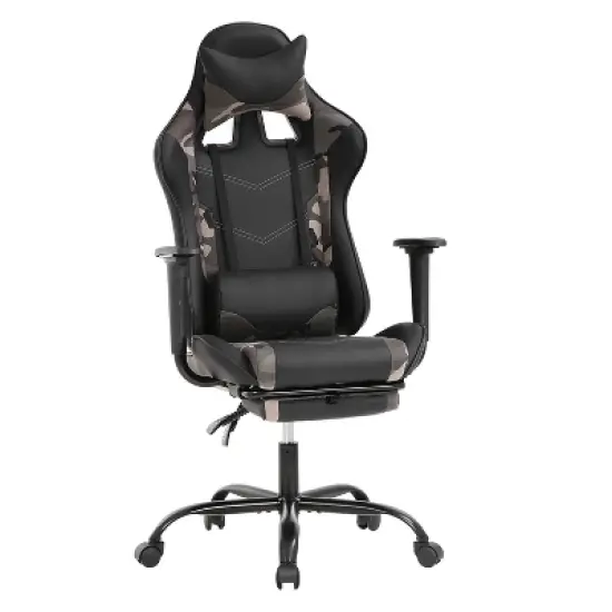 BestMassage Gaming Chair Computer Gamer Chair with Lumbar Support and Footrest Rolling Swivel Design Office Chair for Home Office and Gaming image {9}