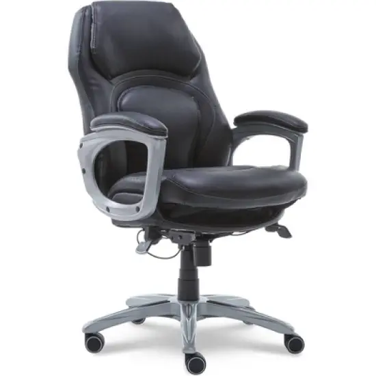 Back N Motion Health & Wellness Executive Chair Black Leather - Serta image {3}