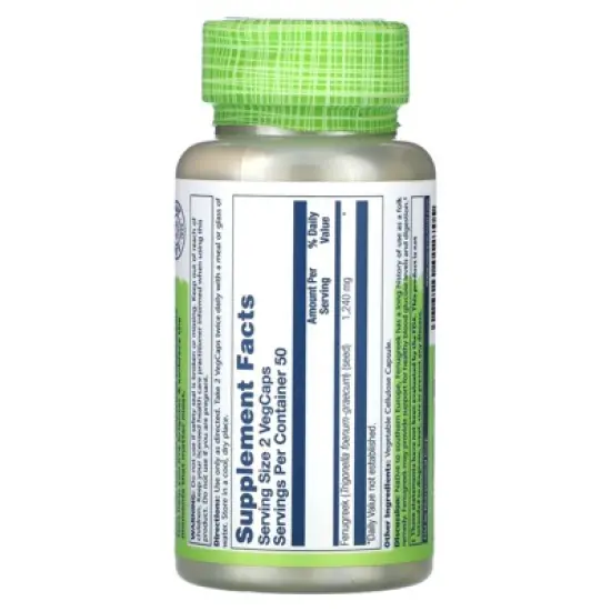 Solaray True Herbs, Fenugreek, 100 VegCaps (620 mg per Capsule) image {1}