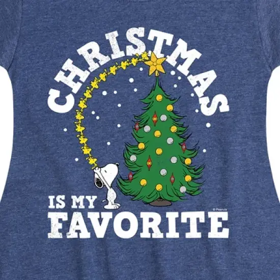 Girls' - Peanuts - Christmas Is My Favorite Fit & Flair Cap Sleeve Graphic Dress image {1}
