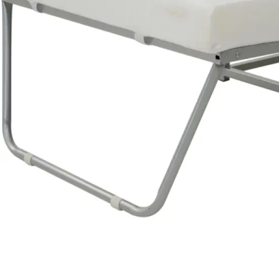 HOMCOM 2-in-1 Foldable Ottoman, Convertible Guest Sleeper Bed with Thick Padded Foam and Storage Box for Small Room, Living Room, Gray image {4}