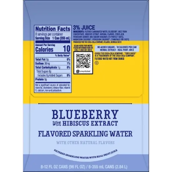 Topo Chico Sabores Blueberry Hibiscus Sparkling Water - 8pk/12 fl oz Cans image {1}