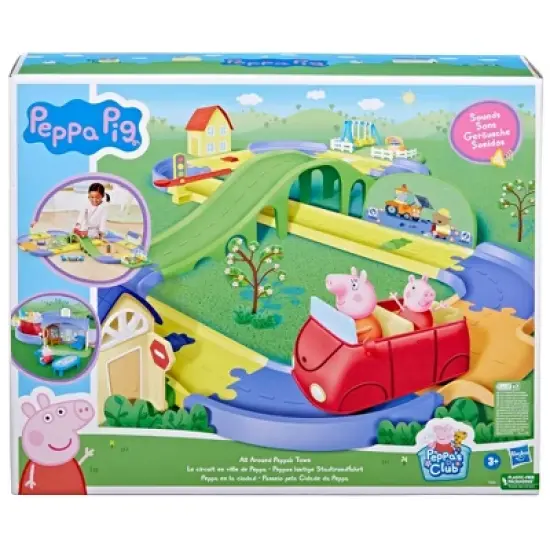 Peppa Pig All Around Peppa's Town Set with Adjustable Track image {1}