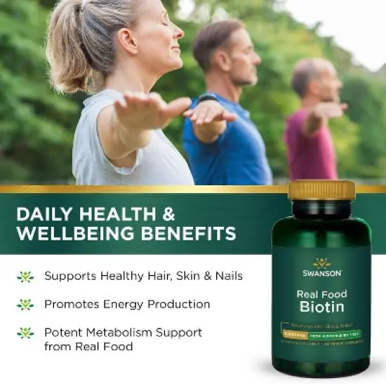 Swanson Real Food Biotin 2,500 mcg 90 Veg Caps image {2}