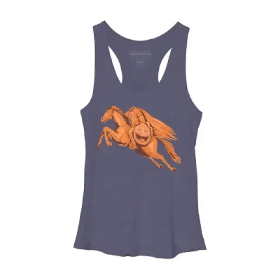 Women's Design By Humans Headless Horseman Pumpkin Head Drawing By patrimonio Racerback Tank Top image {3}