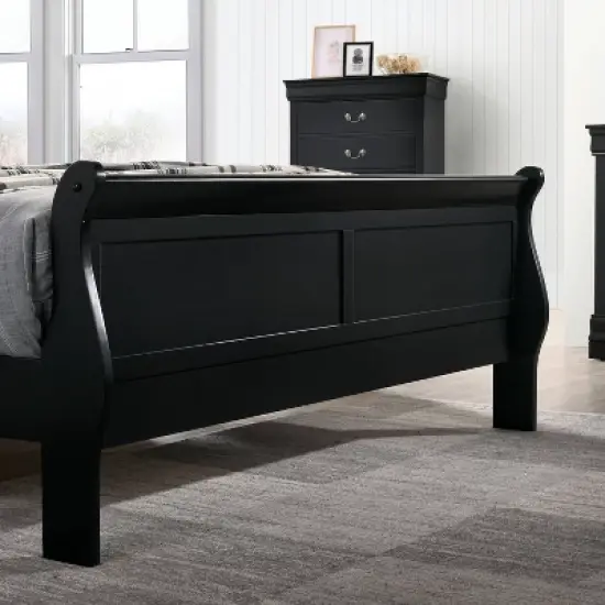 3pc Sliver Sleigh Bed with 2 Nightstands - HOMES: Inside + Out image {6}