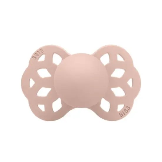 Bibs Infinity Symmetrical Silicone Pacifier 0-6m - Size 1 - Ivory/Blush - 2pk image {2}