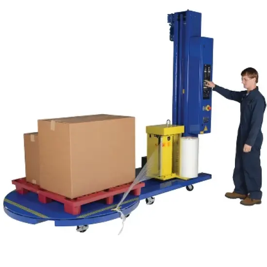 PSBM 1 Roll 20 in. x 5000 Ft. x 80 Gauge Opaque Blue Cast Hand Machine Stretch Wrap image {8}