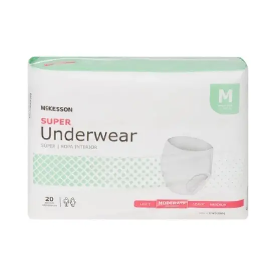 McKesson Disposable Underwear Pull On with Tear Away Seams Medium, UW33844, Moderate image {1}