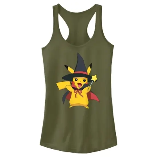 Junior's Pokemon Halloween Pikachu Magic Wand Racerback Tank Top image {3}
