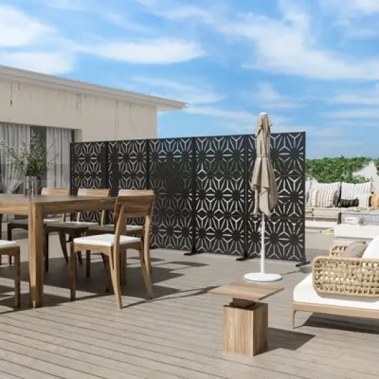 PexFix Outdoor Metal Privacy Screen Garden Fence in Stars Pattern image {4}