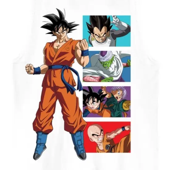 Dragon Ball Super Goku & Character Panels Crew Neck Sleeveless White Men's Tank Top image {1}