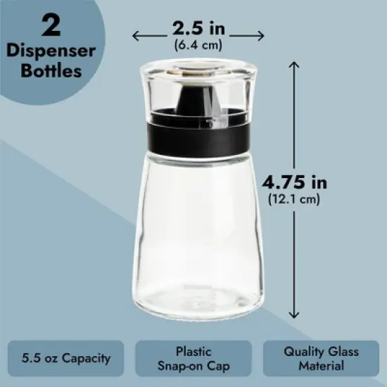 Juvale 2-Piece Small Olive Oil and Vinegar Dispenser Set - Glass Salad Dressing Cruet Bottles for Balsamic, Soy Sauce (5.5 oz) image {5}