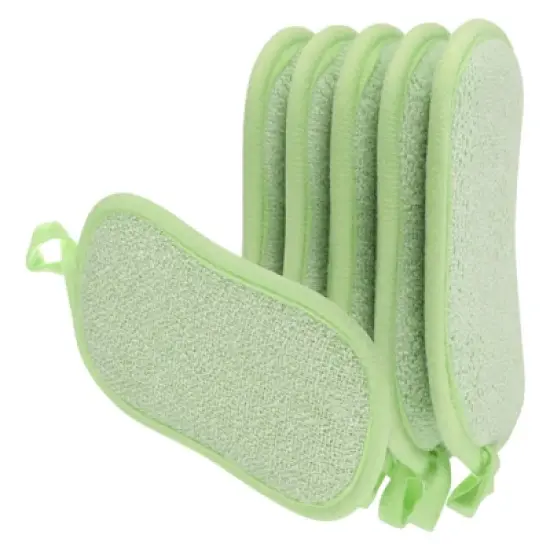 Unique Bargains Multipurpose Microfiber Kitchen Dish Sponge Pads 5 Pcs image {7}