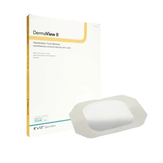 DermaView II Rectangle Frame Style Transparent Dressing With Label Sterile image {4}