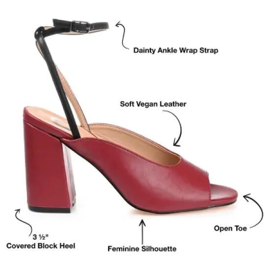 Journee Collection Womens Calypso Buckle Ankle Strap Block Heel Sandals image {7}