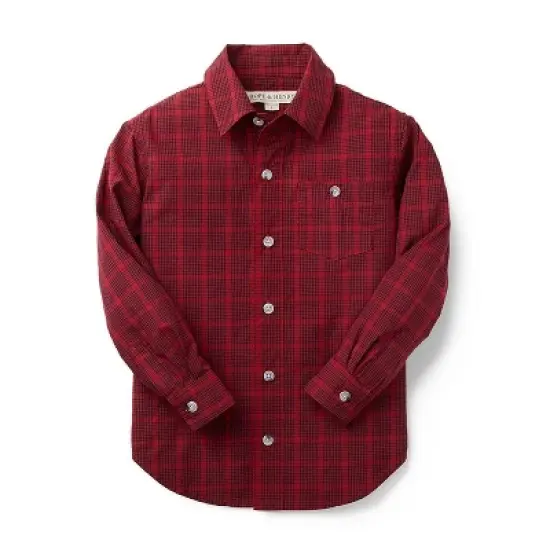 Hope & Henry Boys' Poplin Button Down Shirt, Infant image {11}