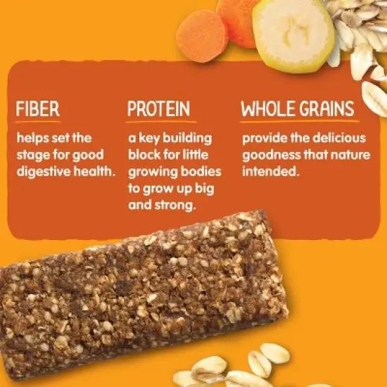 HappyTot Fiber & Protein Organic Bananas and Carrots Soft-Baked Oat Bar - 5ct/0.88oz Each image {2}