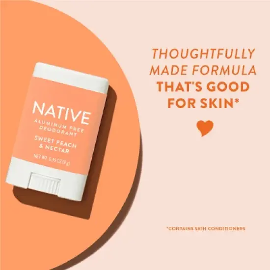 Native Aluminum-Free Deodorant - Sweet Peach & Nectar - Trial Size - 0.35oz image {4}